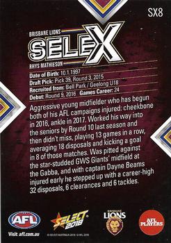 2018 Select Footy Stars - Selex #SX8 Rhys Mathieson Back